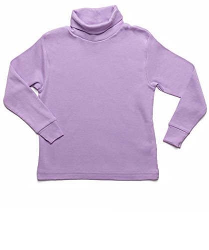 Leveret Solid Turtleneck 100% Cotton (4 Toddler, Purple)