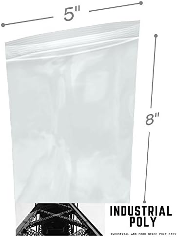 Heavy Duty 2 Mil Clear Plastic Ziplock Bag -- Pack of 200 (5" X 8") Compare to Uline S-1295