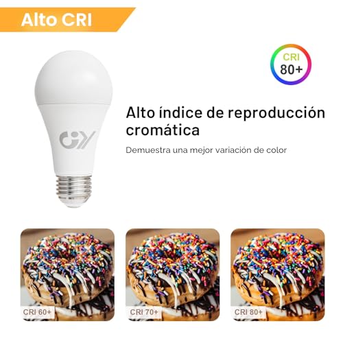 GY E27 Warm White LED Bulb 14W 3000K 1540 Lumen, A60 Low Consumption, 14W Equivalent to 100W, Non-Dimmable 12 Units