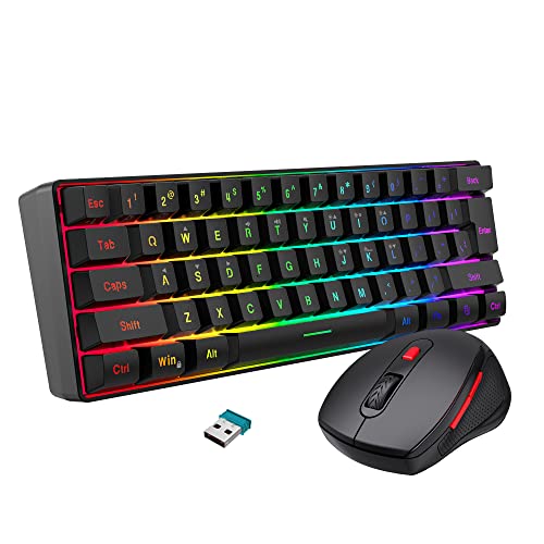 Snpurdiri 60% Wireless Gaming Keyboard and Mouse