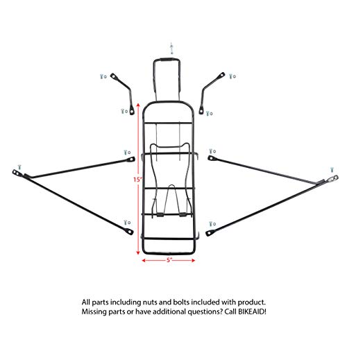Ventura Economical Bolt-On Bicycle Carrier Rack, Adjustable Fit for 26