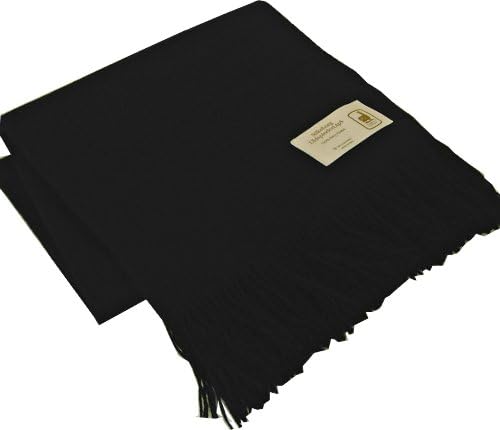Lightweight Silky Smooth Baby Alpaca Wool Blanket with Fringes 130 x 200 cm Black