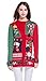 Women's Christmas Cute Reindeer Snowflakes Knitted Sweater Girl Pullover (Large, GreenRedSlves)