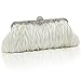 Kingluck Silk Cocktail Evening Handbags/Clutches in Gorgeous Silk More Colors Availabl (off-white)