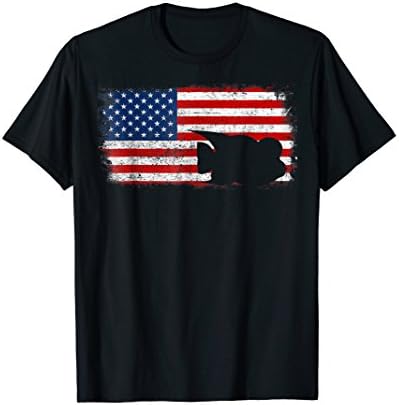 Patriotic FLOWERHORN American Flag Vintage T-Shirts