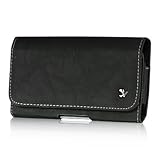 Luxmo LU8HBK Horizontal Leather Pouch Belt Clip Holster Case for Samsung Galaxy S4 i9500