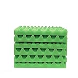 6 Pack Green Eggcrate Acoustic Foam Sound Proof