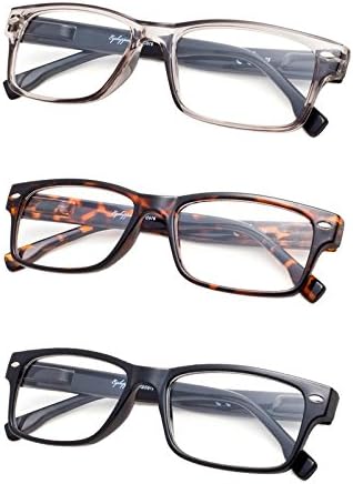 3-Pack Stylish Reading Glasses with Spring Hinges +1.75