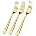 WDF 225 Gold Plastic Forks7.4inch - Heavyweight Disposable Gold Silverware-Perfect Plastic Utensils for Parties, Weddings and Catering Events (Gold Forks)