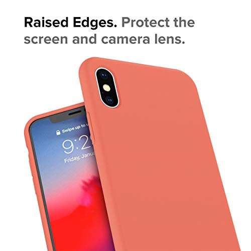 IVSUN Case for iPhone Xs Max 6.5-Inch Liquid Silicone 360 Full Protection Rubber Gel Cover Slim [ Anti-Fingerprint ] [ Scratch-Resistance ] [ Smooth Touch Feeling ] - Nectarine - Thumbnail 3
