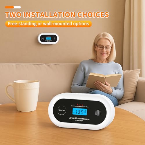 Carbon Monoxide Detector – 10-Year Sealed Battery CO Alarm with LCD Display, Carbon Monoxide Alarms for Home, EN 50291 Certified – Alertlink VC22R