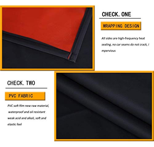 Homsolver Heavy Duty Vinyl Waterproof Apron Durable Ultra Lightweight Extra Long Black - Industrial Grade Material for Ultimate Protection (Black, 43" x 30")