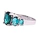 Psiroy 925 Sterling Silver Plated Created Green Topaz Filled 5 Stone Engagement Ring Band Size 7