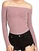 REGNA X Women's Semi Off-the-Shoulder Lightweight Stretchy Ribbed Knit Top (S-3XL)