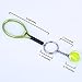 BBTO 6 Pieces Tennis Racket Keychain Key Rings Metal Tennis Ball Split Ring, 6 Colors