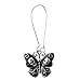 Jesming Long Vintage Butterfly Earrings For Women Fashion Jewelry Antiuqe Silver Plated Black Enameled Gothic Skull Punk Earring (Color: Black)