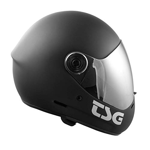 TSG - Pass Solid Color (+ Bonus Visor) - Helmet for Skateboard (Matt Black, L)