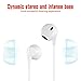 Earbuds Earphones Stereo Earphone Wired Noise Isolating Headphones with Mic and Remote Control for iPhone iPod iPad Samsung Android Smartphones Tablet Laptop 3.5mm [White] [2- PACK]