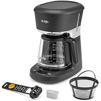 Mr. Coffee 12 Cup Programmable Coffee Maker with Dishwashable Design | Advanced Water Filtration | Permanent Filter | Black/Chrome