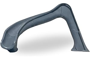 Global Pool Products Side Winder Inground Swimming Pool Water Slide Deck Mounted Left Curve Turn Grey GPPSSW-Grey-L