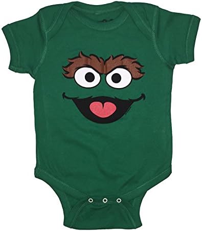 Sesame Street Baby Boys OSCAR THE GROUCH One Piece Snap Bodysuit (0-6 Months)