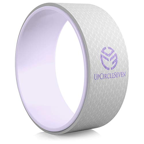 UpCircleSeven Yoga Wheel – [Pro Series] Strongest & Most Comfortable Dharma Yoga Prop Wheel, Perfect Accessory for Stretching and Improving Backbends, 12 x 5 Inch Basic (Grey/Purple)