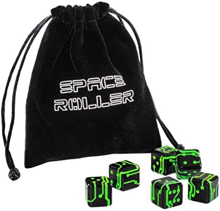 getDigital Space Roller - 6 Science Fiction Dice : Black/Green