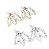Diomate(TM) 2 pairs Lotus Flower Earrings Jewelry Simple Chic Earrings Best Gift for others