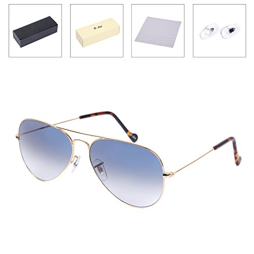 O-Let Aviator Sunglasses for Men Women Driving Fishing Golf Handmade Stainless Steel Frame with UV400 Glass Lens