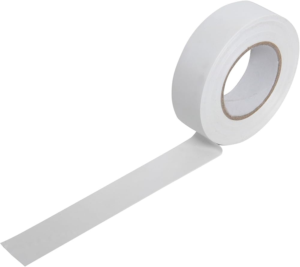 Mercury 20 Metre Electrical Insulation Tape White PVC Adhesive BS Approved