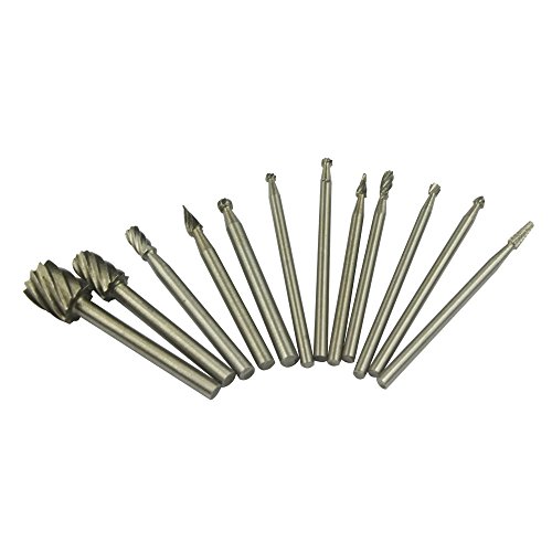 12pcs 1/8'' and 3/32'' Shank HSS Routing Router Bits Burr Rotary Tools Fit Dremel - Thumbnail 4