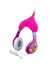 Trolls   Auriculares de diadema para niños con función de limitación de volumen integrada para escuchar de forma segura