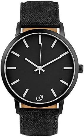 GAXS Jack K - Men's All Black Canvas Analog Quartz Watch
