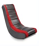 The Crew Furniture 51206 Classic Video Rocker Black/Red Mesh Racing Stripe