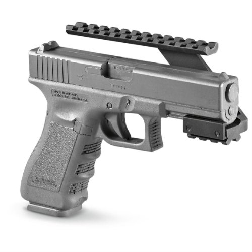 Ultimate Arms Gear Tactical Precision Machined Aluminum No Gunsmithing Weaver Picatinny Top & Bottom Rail Pistol Handgun Scope Mount for Sights , Lasers , Lights and Accessories Fits HK Heckler & Koch H&K HK45 P30 P30L P2000 Pistols with Front Accessories