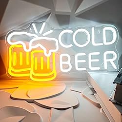 LOGICFEVER Cold Beer Sign Beer Neon Signs for Wall