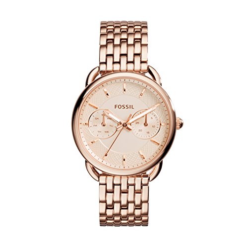 Fossil Women's Tailor Quartz Stainless Steel Dress Watch, Color Rose Gold-Tone (Model: ES3713)