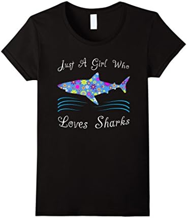 Womens Shark Shirts For Girls - Cute Shark Lover Tee Gifts Small Black