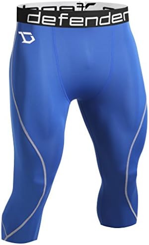 Defender Men's Compression Baselayer Capri Shorts Skin Sports Football B_XL