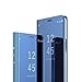 HMTECHUS Enjoy 9 Plus Design Luxury Bookstyle Clear View Window Electroplate Plating Stand Scratchproof Full Body Protective Flip Slim Cover for Huawei Y9 2019 PU Mirror:Blue MX