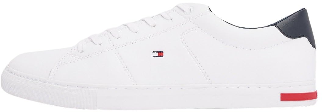 Tommy Hilfiger Herren Vulcanized Sneaker Essential Leather Detail Schuhe, Weiß (White), 44