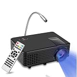 Mini Proyector LED, Yokkao® Videoproyector Portátil LED LCD a todo color con 800 Lúmenes, Proyector multimedia portátil Home Cinema soporta TV / HDMI / USB / VGA + Lamparita LED de regalo (Color negro)