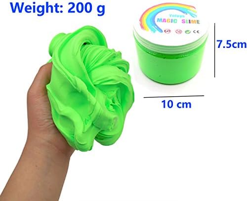 Yotoys Fluffy Slime Large Volume Putty Floam Slime No Borax Safe Materials with Transparent Storage Container Stress Relief Toys for Kids and Adults