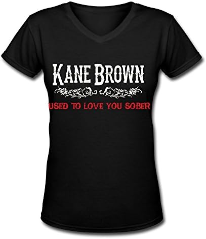 GSTON Kane Brown Love You Cotton V-Neck T Shirt For Womens Black