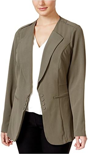 Stoosh Plus Size Open-Front Military-Style Blazer