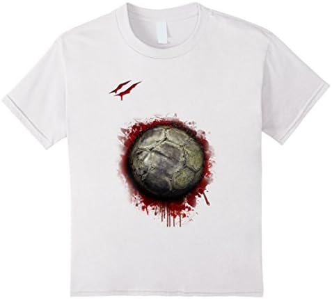 Kids zombie soccer player tshirt halloween 2017 8 White