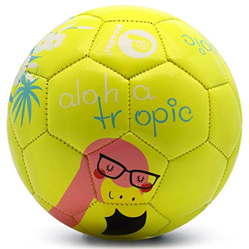 PP PICADOR Toddler Soft Soccer Ball Cute Cartoon Kids Ball Toy Gift with Pump for Children, Girls, Boys, Student, Kindergarten (Yellow Flamingo, Size 3)
