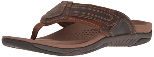 Propet Men's Bandon Flip Flop, Brown, 13 M US