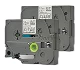 2PK Onirii Compatible Brother p touch TZ131 TZe131 TZ-131 TZE131 label Tape 12MM Wide x 8m Length 0.47