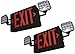 SupremeLED All LED Exit Sign & Emergency Light Combo with Battery Backup (Red Black 2 Pack)